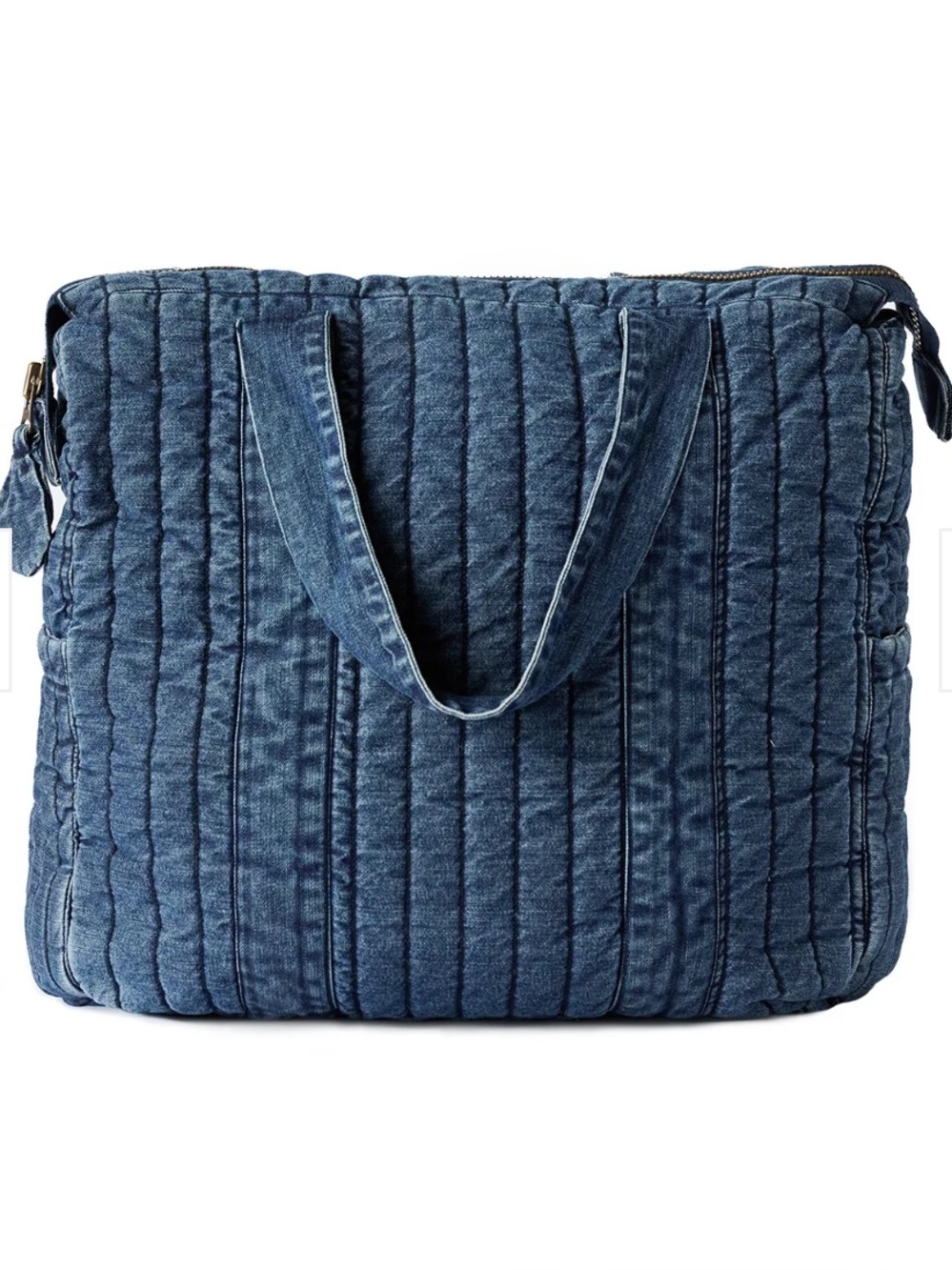Pehr Quilted Denim Diaper Bag - Blue